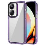 For Realme 10 Pro+ Transparent Acrylic + TPU Shockproof Phone Case(Transparent Purple)