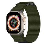 For Apple Watch SE 2023 44mm Nylon Hook And Loop Fastener Watch Band(Army Green)