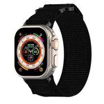 For Apple Watch Series 9 45mm Nylon Hook And Loop Fastener Watch Band(Black)