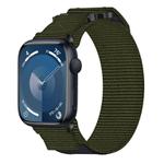 For Apple Watch Series 9 45mm Nylon Hook And Loop Fastener Watch Band(Army Green)