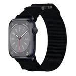 For Apple Watch Series 8 45mm Nylon Hook And Loop Fastener Watch Band(Black)