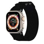 For Apple Watch Series 5 44mm Nylon Hook And Loop Fastener Watch Band(Black)