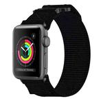 For Apple Watch Series 3 42mm Nylon Hook And Loop Fastener Watch Band(Black)