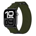 For Apple Watch Series 10 42mm Nylon Hook And Loop Fastener Watch Band(Army Green)