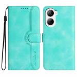 For ZTE Libero 5G IV Heart Pattern Skin Feel Leather Phone Case(Light Blue)