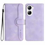 For ZTE Libero 5G IV Heart Pattern Skin Feel Leather Phone Case(Purple)