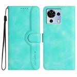 For ZTE Blade V50 Vita Heart Pattern Skin Feel Leather Phone Case(Light Blue)