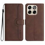 For ZTE Blade V70 Heart Pattern Skin Feel Leather Phone Case(Brown)