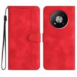 For ZTE Fresh 50 Heart Pattern Skin Feel Leather Phone Case(Red)