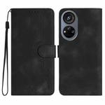 For ZTE Voyage 40 Heart Pattern Skin Feel Leather Phone Case(Black)