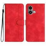 For ZTE Blade A35e Brazil Heart Pattern Skin Feel Leather Phone Case(Red)