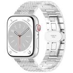 For Apple Watch Ultra 49mm Twill Stainless Steel Watch Band(Silver)