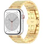 For Apple Watch SE 44mm Twill Stainless Steel Watch Band(Gold)