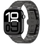 For Apple Watch Series 10 46mm Twill Stainless Steel Watch Band(Black)