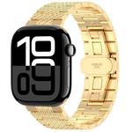 For Apple Watch Series 10 42mm Twill Stainless Steel Watch Band(Gold)