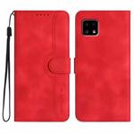 For Sharp Aquos sense4 4G/5G/Sense4 Lite Heart Pattern Skin Feel Leather Phone Case(Red)