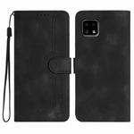 For Sharp Aquos sense4 4G/5G/Sense4 Lite Heart Pattern Skin Feel Leather Phone Case(Black)