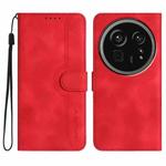 For Sharp Aquos R9 Pro Heart Pattern Skin Feel Leather Phone Case(Red)