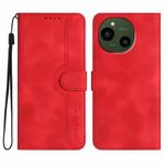 For Sharp Aquos R10 Heart Pattern Skin Feel Leather Phone Case(Red)