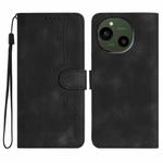 For Sharp Aquos R10 Heart Pattern Skin Feel Leather Phone Case(Black)