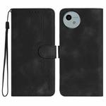 For Sharp Aquos wish5 Heart Pattern Skin Feel Leather Phone Case(Black)