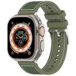 For Apple Watch Series 6 40mm Official Buckle Hybrid Nylon Braid Silicone Watch Band(Green)