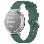 For Garmin Lily 2 14mm Silver Buckle Silicone Watch Band Wristband(Dark Green)