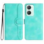 For vivo Y03 4G Global Heart Pattern Skin Feel Leather Phone Case(Light Blue)