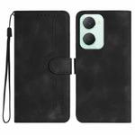 For vivo Y03 4G Global Heart Pattern Skin Feel Leather Phone Case(Black)