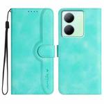 For vivo Y27s 4G Global Heart Pattern Skin Feel Leather Phone Case(Light Blue)