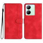 For vivo Y27 5G/Y36 4G India Heart Pattern Skin Feel Leather Phone Case(Red)