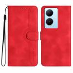 For vivo Y78+ 5G Global/Y78 5G Global Heart Pattern Skin Feel Leather Phone Case(Red)