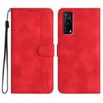 For vivo Y72 5G/iQOO Z3/Y52 5G Heart Pattern Skin Feel Leather Phone Case(Red)