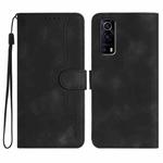 For vivo Y72 5G/iQOO Z3/Y52 5G Heart Pattern Skin Feel Leather Phone Case(Black)