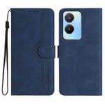 For vivo Y02s 4G Global Heart Pattern Skin Feel Leather Phone Case(Royal Blue)