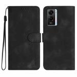 For vivo iQOO U5e 5G/Y30 5G/Y33e 5G Heart Pattern Skin Feel Leather Phone Case(Black)