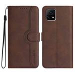 For vivo Y52s 5G/iQOO U3/Y31s 5G Heart Pattern Skin Feel Leather Phone Case(Brown)