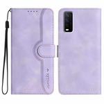 For vivo Y20/Y20i/Y11s/Y12s/iQOO U1x Heart Pattern Skin Feel Leather Phone Case(Purple)