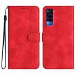 For vivo Y51 2020 India/Y31 4G India Heart Pattern Skin Feel Leather Phone Case(Red)