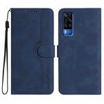 For vivo Y51 2020 India/Y31 4G India Heart Pattern Skin Feel Leather Phone Case(Royal Blue)