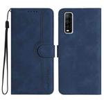 For vivo Y70s Heart Pattern Skin Feel Leather Phone Case(Royal Blue)