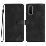 For vivo Y30 4G Global Heart Pattern Skin Feel Leather Phone Case(Black)