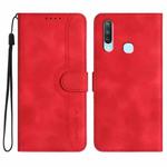 For vivo Y17/Y15/Y12/Y11 Heart Pattern Skin Feel Leather Phone Case(Red)