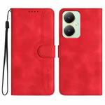 For vivo Y27 4G Global Heart Pattern Skin Feel Leather Phone Case(Red)