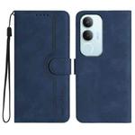 For vivo Y19s Global Heart Pattern Skin Feel Leather Phone Case(Royal Blue)