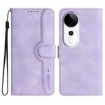 For vivo S19 Pro Heart Pattern Skin Feel Leather Phone Case(Purple)