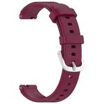 12mm Universal Solid Color Silver Buckle Silicone Watch Band(Wine Red)