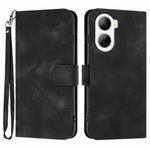 For ZTE Libero 5G IV Line Pattern Skin Feel Leather Phone Case(Black)