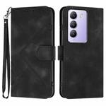 For vivo Y100 5G IDN/Y200e 5G Global Line Pattern Skin Feel Leather Phone Case(Black)