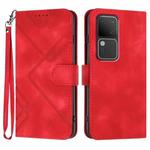 For vivo V30 5G Global/V30 Pro 5G Global Line Pattern Skin Feel Leather Phone Case(Red)